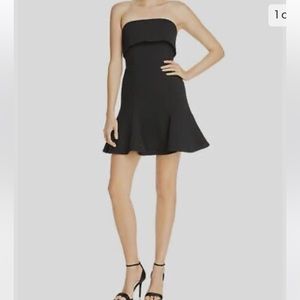 C/MEO Collective Strapless Fit and Flare Black Formal Dress